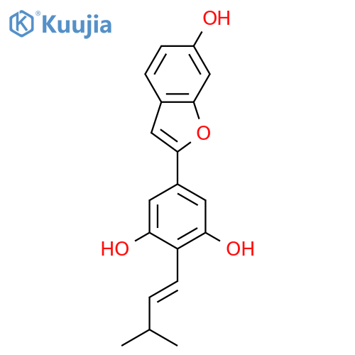 5-(6-Hydroxybenzofuran-2-yl)-2-(3-methylbut-1-en-1-yl)benzene-1,3-diol structure