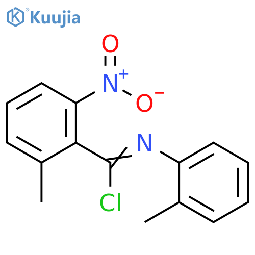 2-Methyl-N-(2-methylphenyl)-6-nitrobenzenecarboximidoyl chloride structure