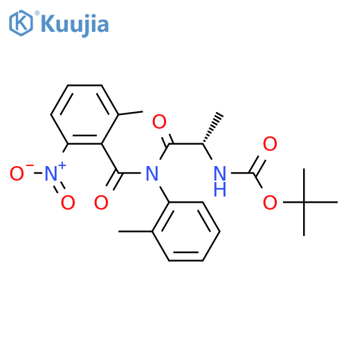 Tert-butyl N-[(2S)-1-(2-methyl-N-(2-methyl-6-nitrobenzoyl)anilino)-1-oxopropan-2-yl]carbamate structure
