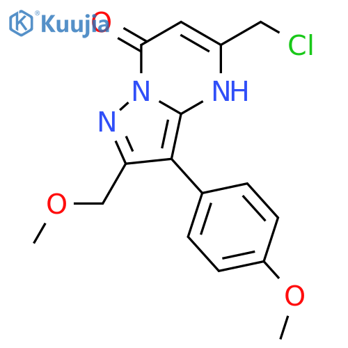 <br>5-(Chloromethyl)-2-(methoxymethyl)-3-(4-methoxyphenyl)pyrazolo[1,5-a]pyrimi din-7(4H)-one structure