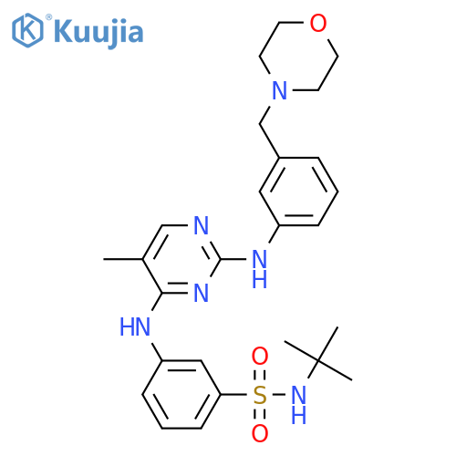 N-(1,1-Dimethylethyl)-3-[[5-methyl-2-[[3-(4-morpholinylmethyl)phenyl]amino]-4-pyrimidinyl]amino]benzenesulfonamide structure