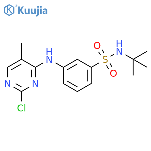 N-(tert-Butyl)-3-((2-chloro-5-methylpyrimidin-4-yl)amino)benzenesulfonamide structure