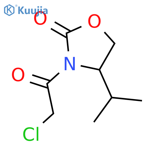 (4S)-3-(2-chloroacetyl)-4-(propan-2-yl)-1,3-oxazolidin-2-one structure