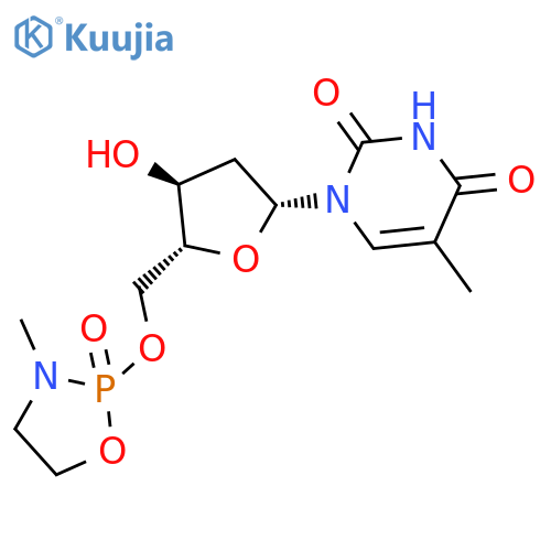 Thymidine, 5'-O-(3-methyl-2-oxido-1,3,2-oxazaphospholidin-2-yl)- structure