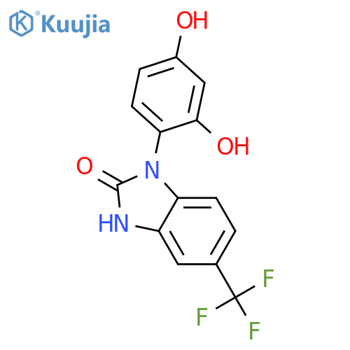 2H-Benzimidazol-2-one, 1-(2,4-dihydroxyphenyl)-1,3-dihydro-5-(trifluoromethyl)- structure