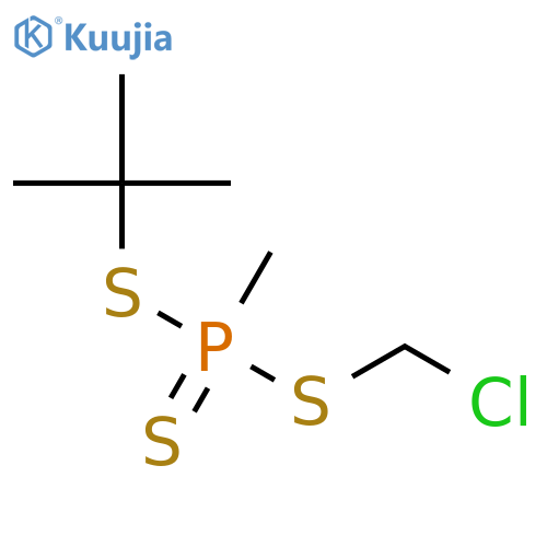 Phosphonotrithioic acid, methyl-, chloromethyl 1,1-dimethylethyl ester structure