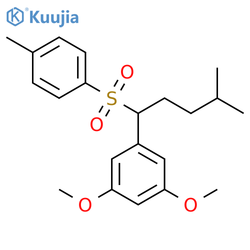 Benzene, 1,3-dimethoxy-5-[4-methyl-1-[(4-methylphenyl)sulfonyl]pentyl]- structure