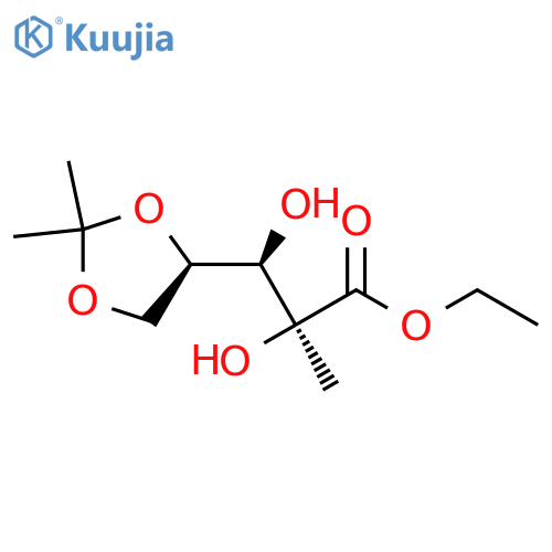 ethyl (2S,3R)-3-[(4R)-2,2-dimethyl-1,3-dioxolan-4-yl]-2,3-dihydroxy-2-methylpropanoate structure