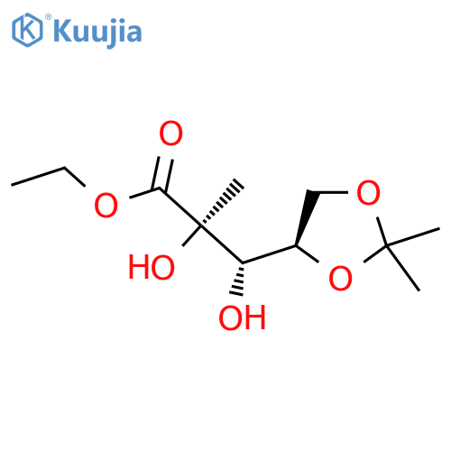 (2R,3S)-ethyl 3-((R)-2,2-dimethyl-1,3-dioxolan-4-yl)-2,3-dihydroxy-2-methylpropanoate structure