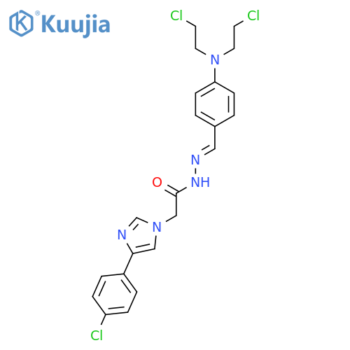 1H-Imidazole-1-acetic acid, 4-(4-chlorophenyl)-, ((4-(bis(2-chloroethyl)amino)phenyl)methylene)hydrazide structure