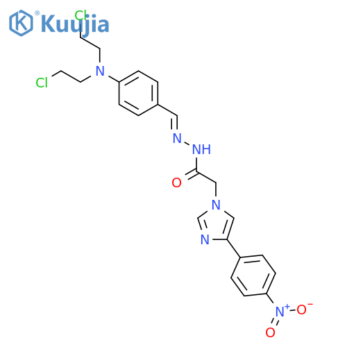 1H-Imidazole-1-aceticacid, 4-(4-nitrophenyl)-,2-[[4-[bis(2-chloroethyl)amino]phenyl]methylene]hydrazide structure