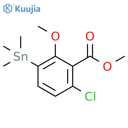 Methyl 6-chloro-2-methoxy-3-(trimethylstannyl)benzoate structure