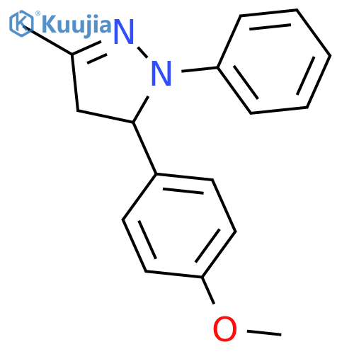 1H-Pyrazole, 4,5-dihydro-5-(4-methoxyphenyl)-3-methyl-1-phenyl- structure