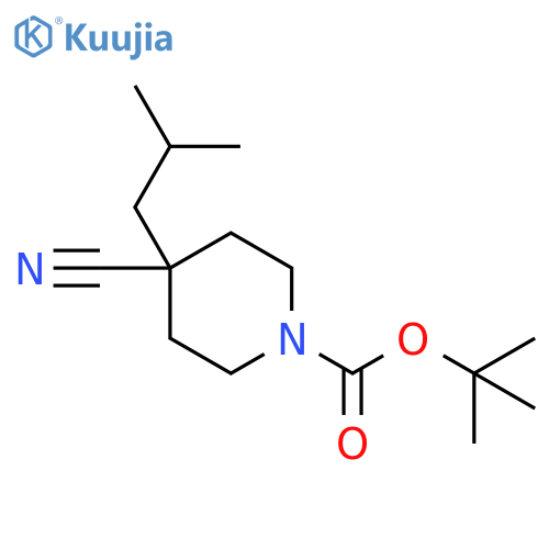 1-Piperidinecarboxylic acid, 4-cyano-4-(2-methylpropyl)-, 1,1-dimethylethyl ester structure