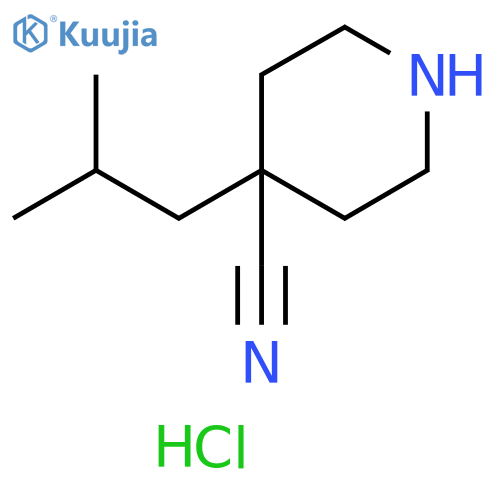 4-(2-methylpropyl)piperidine-4-carbonitrile hydrochloride structure
