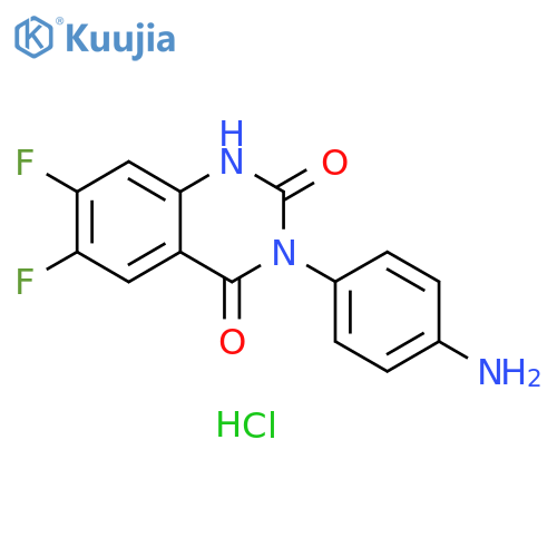 3-(4-aminophenyl)-6,7-difluoro-1h-quinazoline-2,4-dione;hydrochloride structure