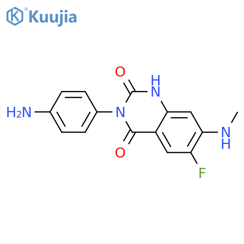 3-(4-aminophenyl)-6-fluoro-7-(methylamino)-1h-quinazoline-2,4-dione structure