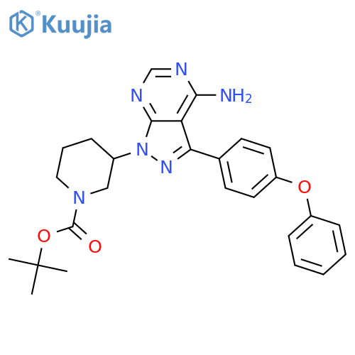 tert-butyl 3-(4-amino-3-(4-phenoxyphenyl)-1H-pyrazolo[3,4-d]pyrimidin-1-yl)piperidine-1-carboxylate structure
