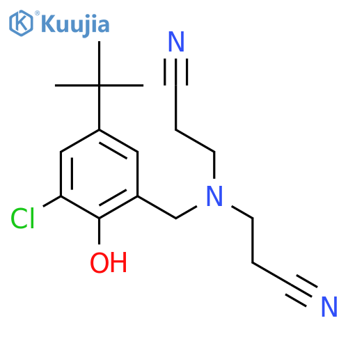 Propionitrile,3,3'-[(5-tert-butyl-3-chlorosalicyl)iminO]di- (7CI) structure