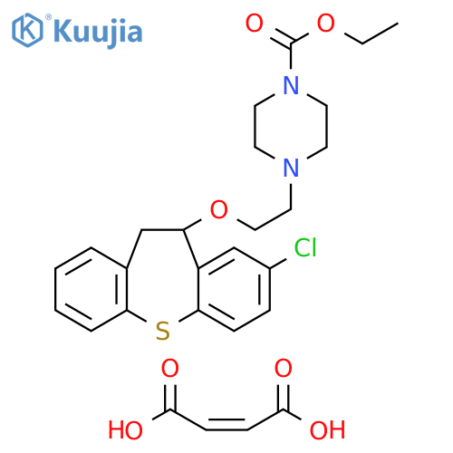 1-Piperazinecarboxylic acid, 4-[2-[(8-chloro-10,11-dihydrodibenzo[b,f]thiepin-10-yl)oxy]ethyl]-, ethyl ester, (2Z)-2-butenedioate (1:1) (9CI) structure