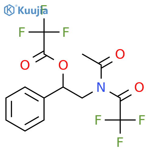 Acetic acid, trifluoro-, 2-[acetyl(trifluoroacetyl)amino]-1-phenylethyl ester structure