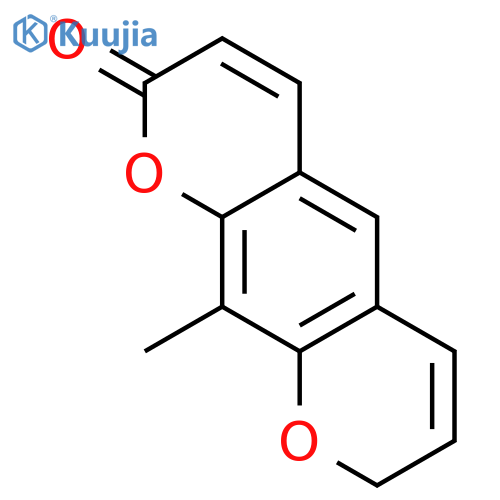 10-methyl-2H,8H-pyrano[3,2-g]chromen-2-one structure