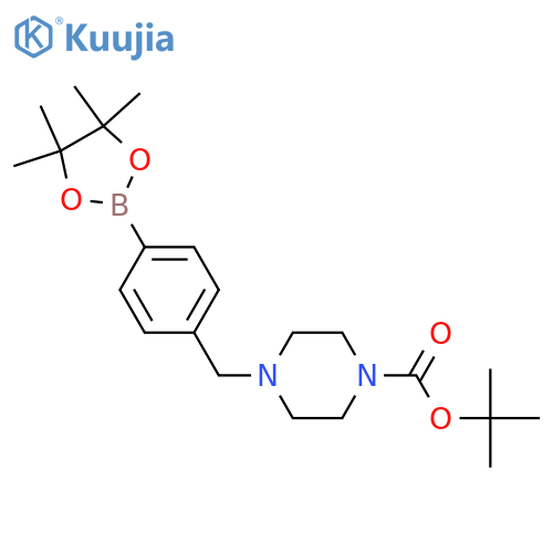 tert-butyl 4-{[4-(tetramethyl-1,3,2-dioxaborolan-2-yl)phenyl]methyl}piperazine-1-carboxylate structure