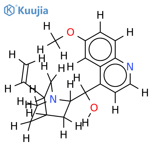 (-)-(8S,9R)-6'-methoxyinchonan-9-ol trihydrate structure