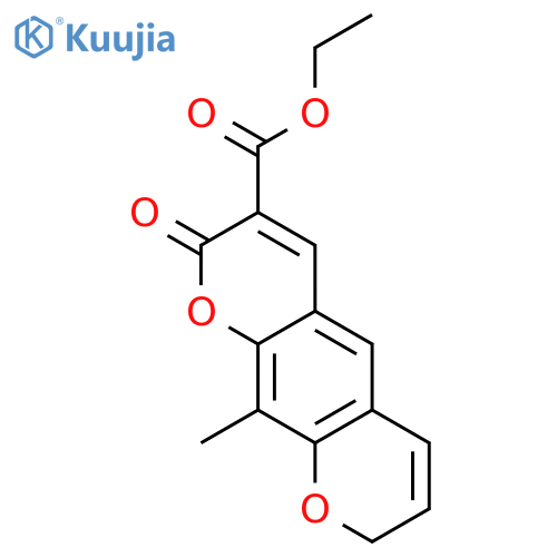 ethyl 10-methyl-2-oxo-2H,8H-pyrano[3,2-g]chromene-3-carboxylate structure
