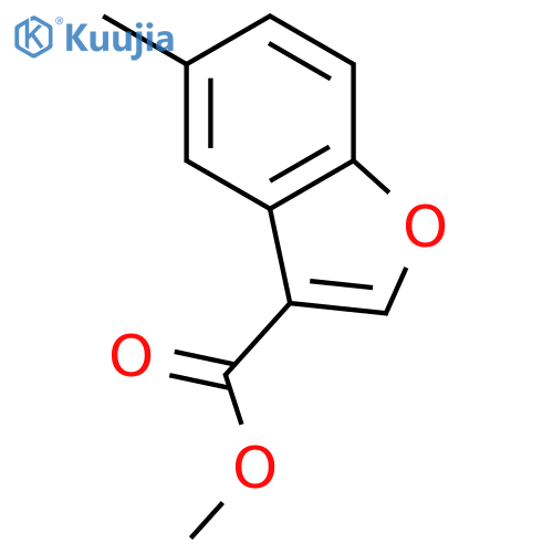3-Benzofurancarboxylic acid, 5-methyl-, methyl ester structure