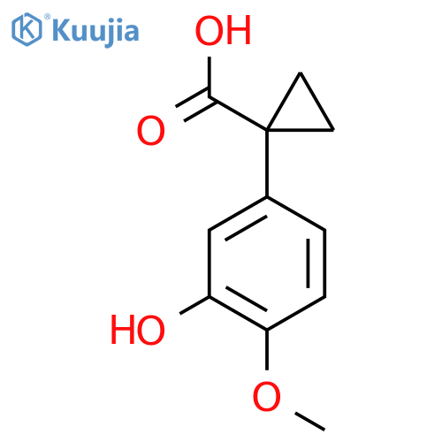 1-(3-Hydroxy-4-methoxyphenyl)cyclopropanecarboxylic acid structure