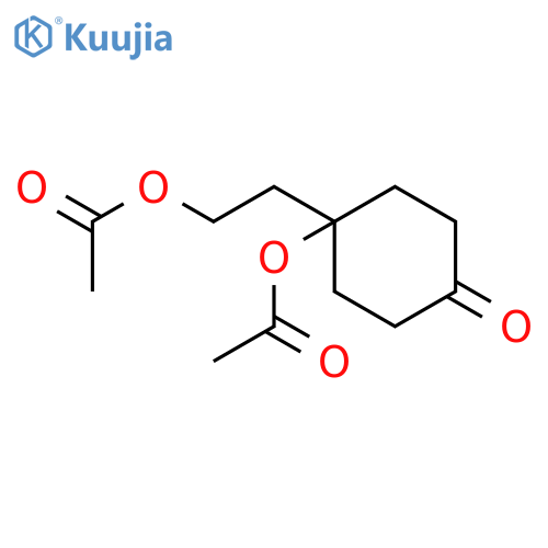 Cyclohexanone, 4-(acetyloxy)-4-[2-(acetyloxy)ethyl]- structure