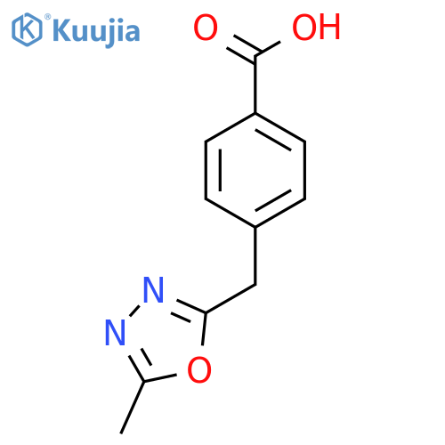 4-[(5-Methyl-1,3,4-oxadiazol-2-yl)methyl]benzoic acid structure