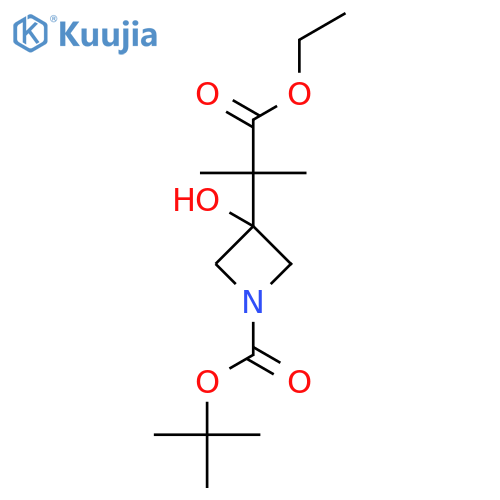 tert-butyl 3-(1-ethoxy-2-methyl-1-oxopropan-2-yl)-3-hydroxyazetidine-1-carboxylate structure