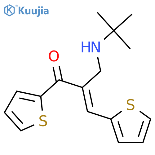 2-Propen-1-one, 2-[[(1,1-dimethylethyl)amino]methyl]-1,3-di-2-thienyl- structure