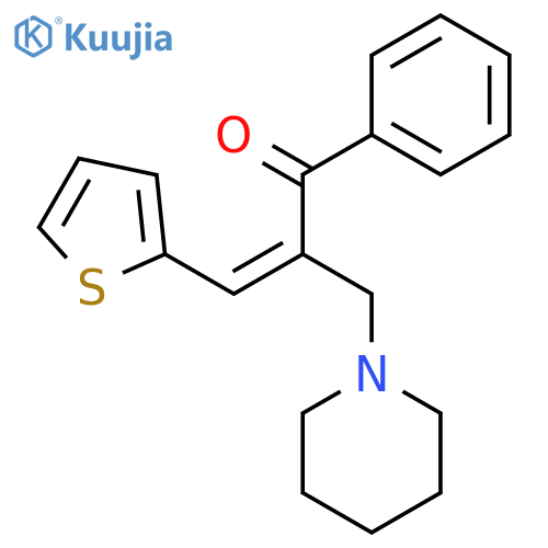 2-Propen-1-one, 1-phenyl-2-(1-piperidinylmethyl)-3-(2-thienyl)- structure