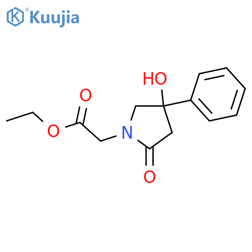 1-Pyrrolidineacetic acid, 4-hydroxy-2-oxo-4-phenyl-, ethyl ester structure