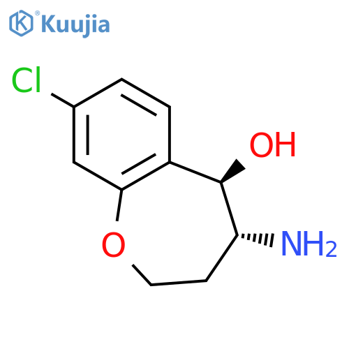 1-Benzoxepin-5-ol, 4-amino-8-chloro-2,3,4,5-tetrahydro-, trans- structure