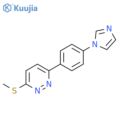 Pyridazine, 3-[4-(1H-imidazol-1-yl)phenyl]-6-(methylthio)- structure