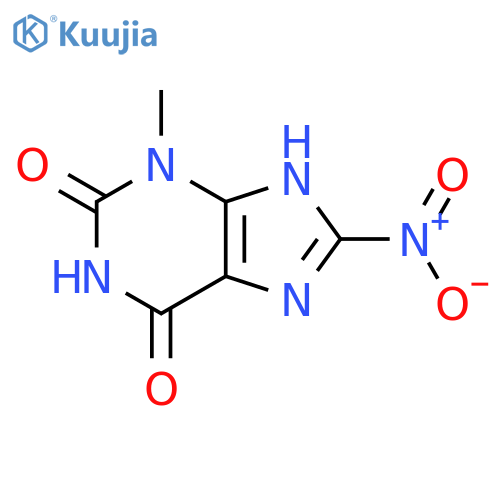 3-methyl-8-nitro-2,3,6,7-tetrahydro-1H-purine-2,6-dione structure