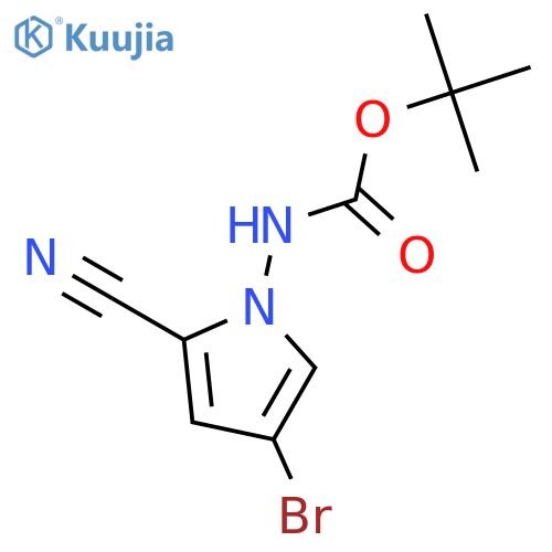 tert-butyl N-(4-bromo-2-cyano-pyrrol-1-yl)carbamate structure