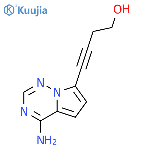 4-{4-aminopyrrolo[2,1-f][1,2,4]triazin-7-yl}but-3-yn-1-ol structure