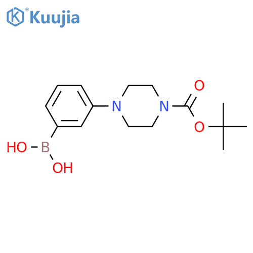 (3-(4-(tert-Butoxycarbonyl)piperazin-1-yl)phenyl)boronic acid structure