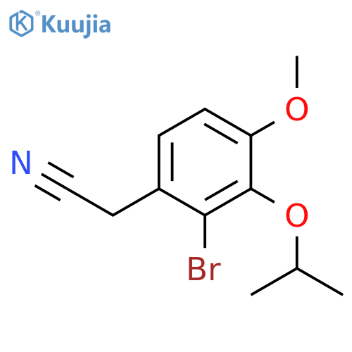 Benzeneacetonitrile, 2-bromo-4-methoxy-3-(1-methylethoxy)- structure
