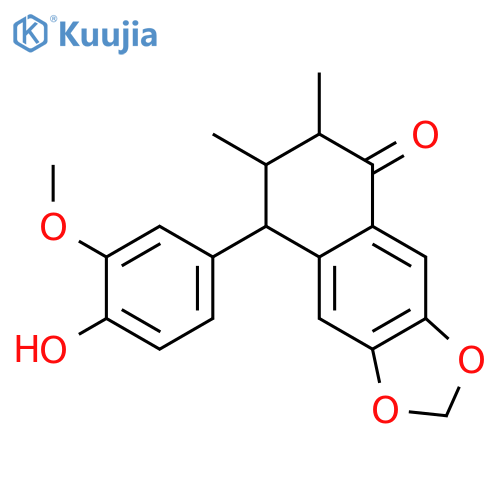Naphtho[2,3-d]-1,3-dioxol-5(6H)-one,7,8- dihydro-8-(4-hydroxy-3-methoxyphenyl)-6,- 7-dimethyl-,(6S,7S,8R)- structure