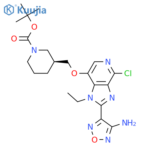 (S)-tert-butyl 3-((2-(4-amino-1,2,5-oxadiazol-3-yl)-4-chloro-1-ethyl-1h-imidazo[4,5-c]pyridin-7-yloxy)methyl)piperidine-1-carboxylate structure