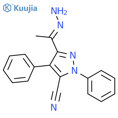 1H-Pyrazole-5-carbonitrile, 3-(1-hydrazonoethyl)-1,4-diphenyl- structure