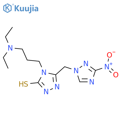<br>4-(3-Diethylamino-propyl)-5-(3-nitro-[1,2,4]triazol-1-ylmethyl)-4H-[1,2,4]t riazole-3-thiol structure