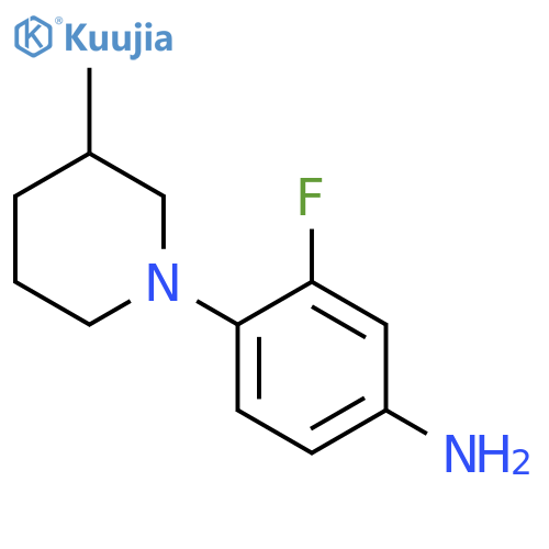 3-Fluoro-4-(3-methyl-1-piperidinyl)aniline structure
