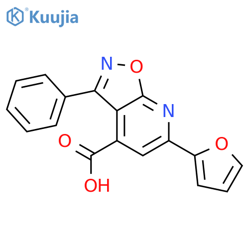 6-(furan-2-yl)-3-phenyl-1,2oxazolo5,4-bpyridine-4-carboxylic acid structure